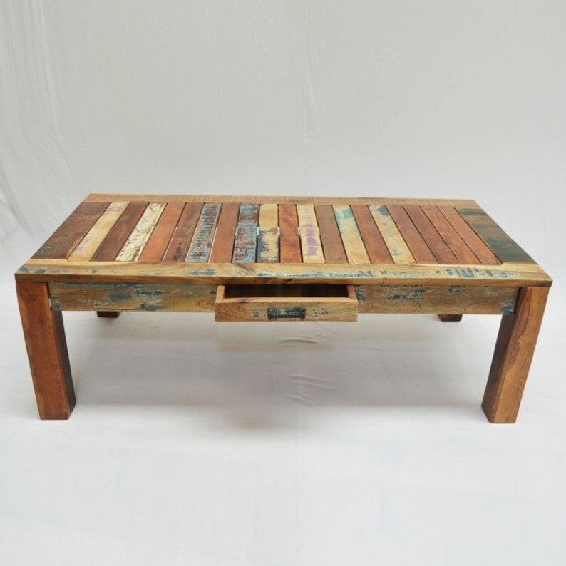 Mesa de centro rectangular de madera recuperada Nirvana