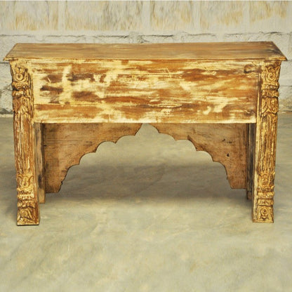 Mesa de recibidor tallada estilo Mehrab con un cajón