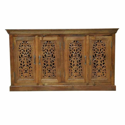 Jali Solid 4 Door Wooden Sideboard