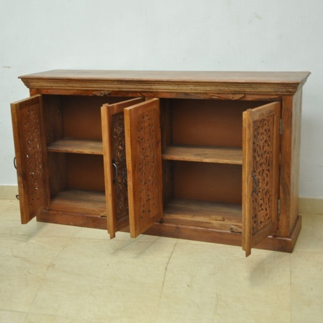 Jali Solid 4 Door Wooden Sideboard