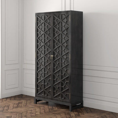 Luna Hand Carved Armoire/Wardrobe/Cabinet