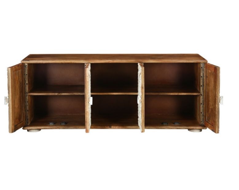 Sanay 59" Hand Carved Solid Wood TV Stand Media Console