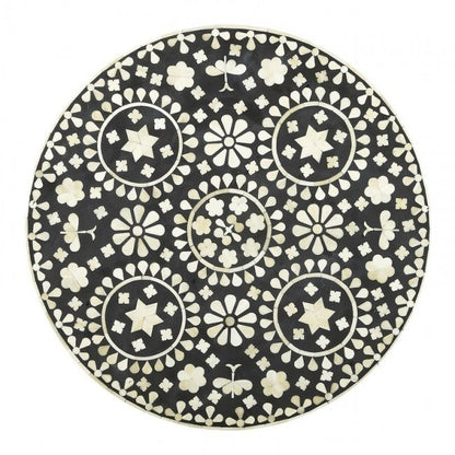 Small Bone Inlay Small Round Side Table/End Table Stool