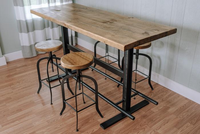 Baler Industrial Hand made Iron Beam Bar Table