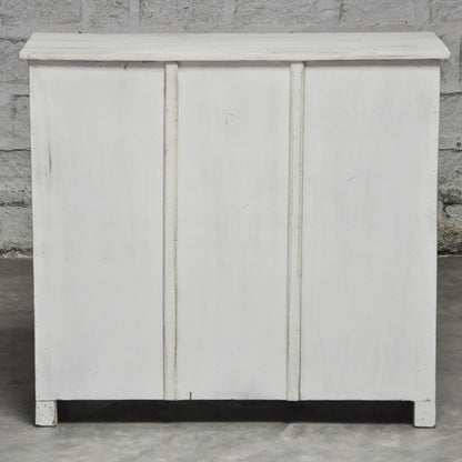 Rainbow Carved 2 Door Wooden Sideboard White Wash