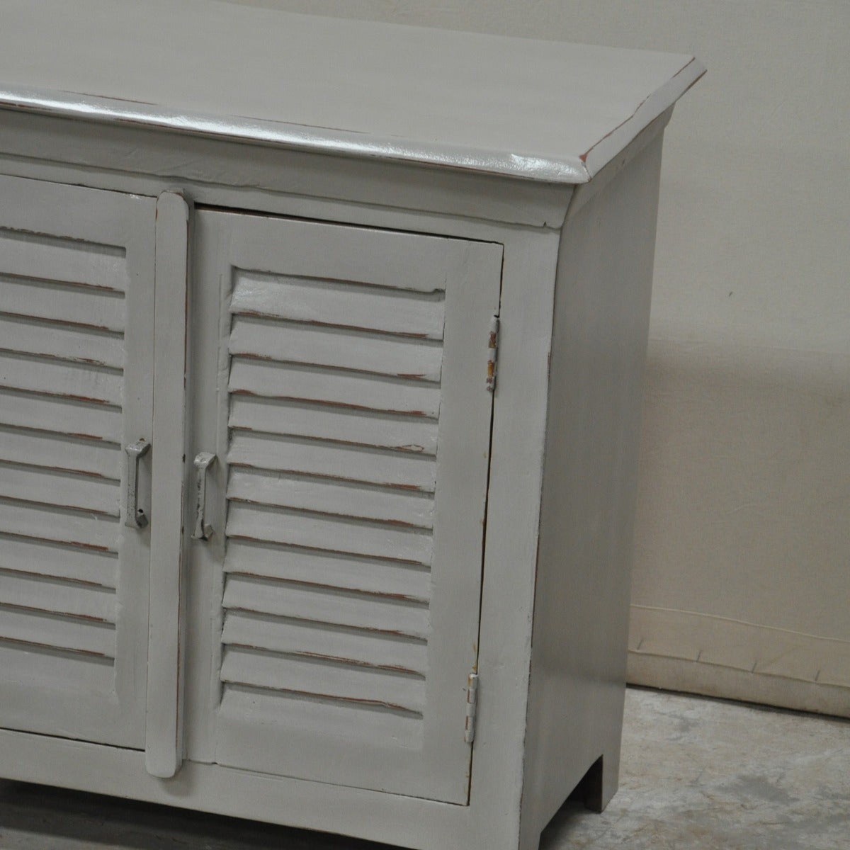 Wooden Sideboard, Kitchen Cabinet with Shutter Sliding Doors