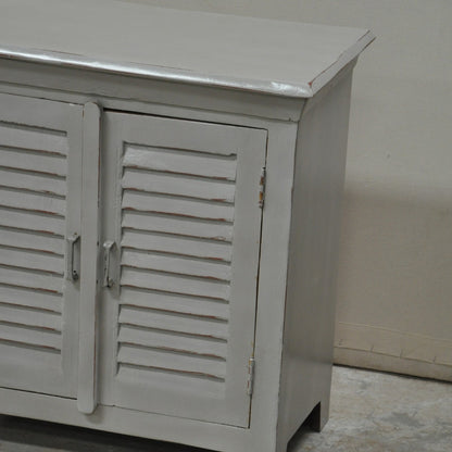 Wooden Sideboard, Kitchen Cabinet with Shutter Sliding Doors