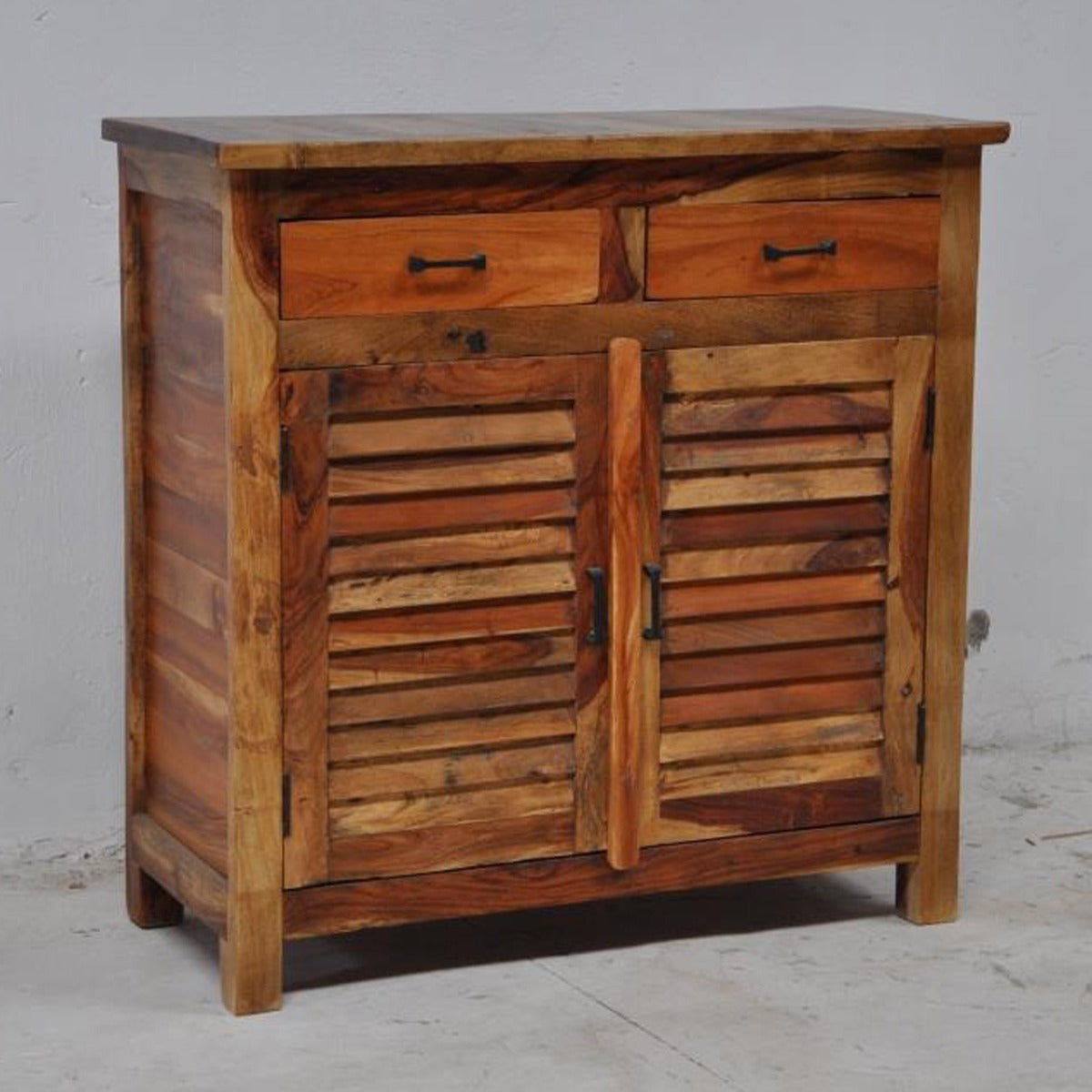 Shutter Sideboard Cabinet Of 2 Drawers Natural 100-90-40