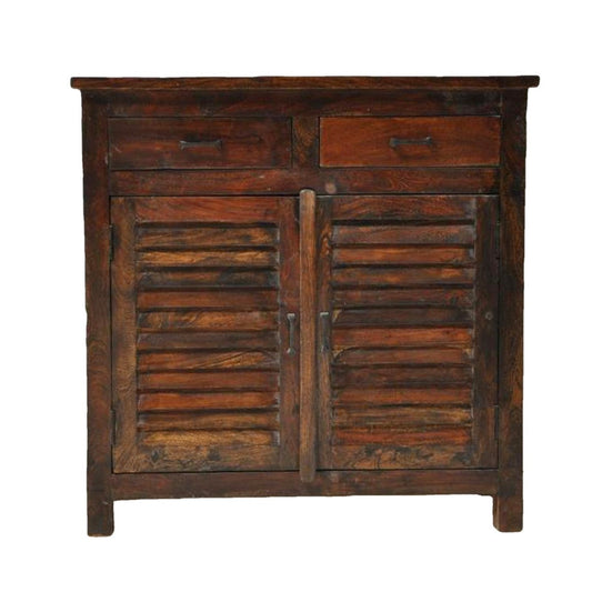SHUTTER SIDEBOARD CABINET OF 2 DRAWERS-Chocolate-110-100-40