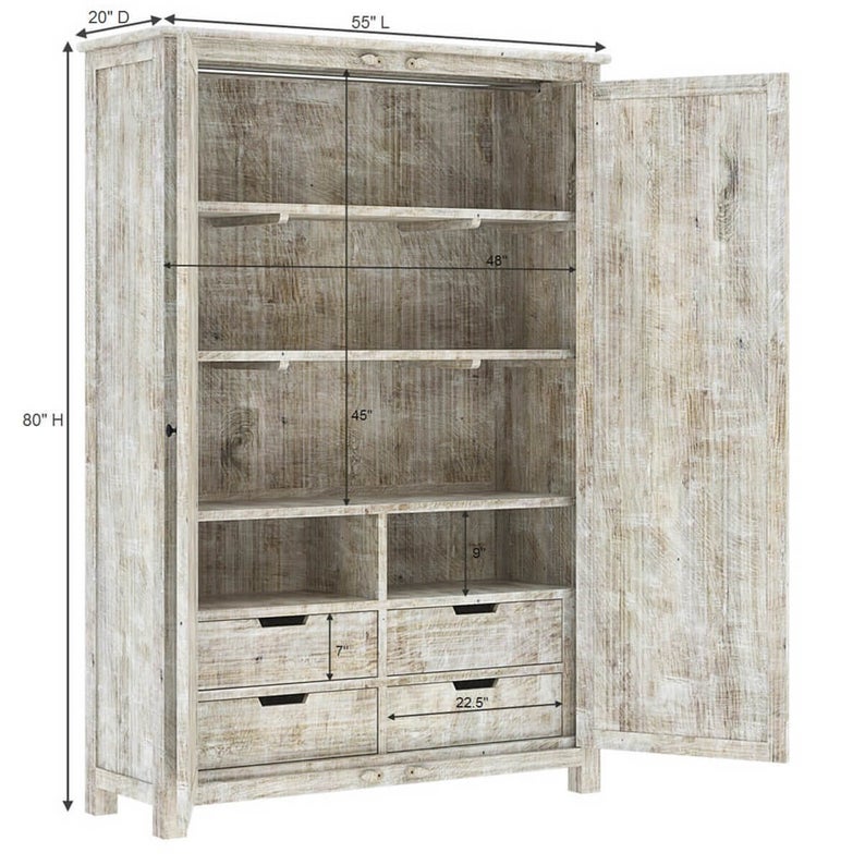 Vintage Carved Wooden Wardrobe/Cabinet/Armoire