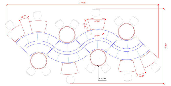 The Miami Modular Lounge 28' Long Restaurant Seating with Tables and Chair (Seats 26)
