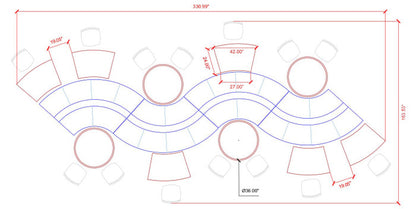 The Miami Modular Lounge 28' Long Restaurant Seating with Tables and Chair (Seats 26)