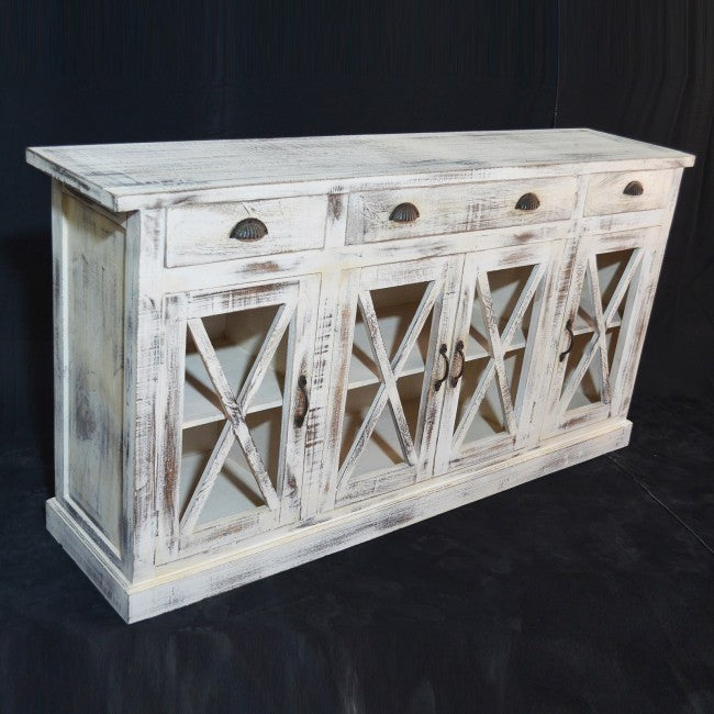 X Design Glass Door Wood Storage Sideboards & Cabinets